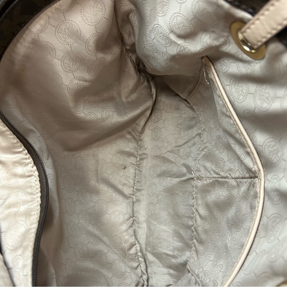 Michael Kors Jet Set Travel East West Signature Brown Tote Bag - Picture 8 of 10